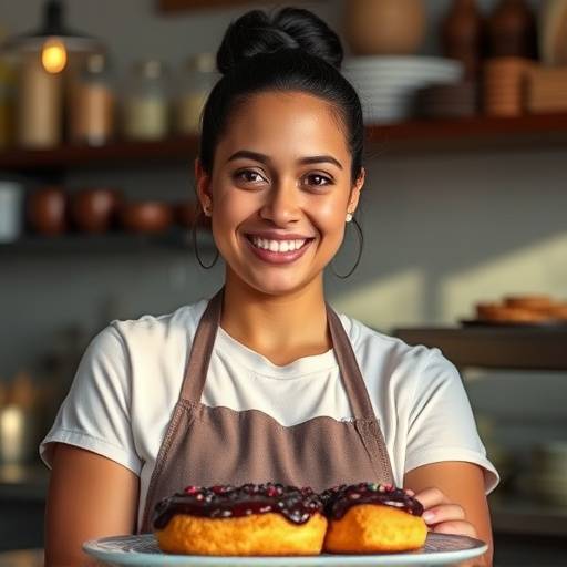 Portrait of Maya Rodriguez, the pastry chef at The Daily Grind.