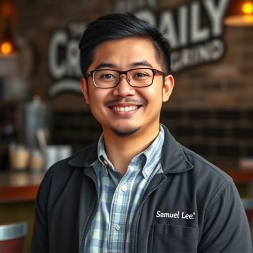 Portrait of Samuel Lee, the General Manager at The Daily Grind.